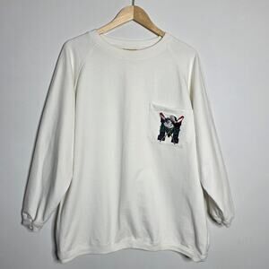 Disney Designs White terry Cloth sailing Mickey Pocket Sweatshirt Size L/XL